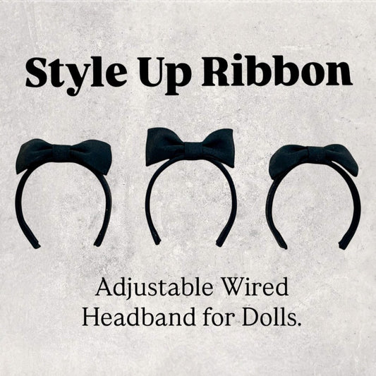 『Style Up Ribbon』（Black）22-27cm Doll Headbands